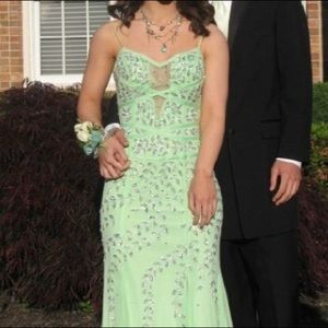 Mint green prom dress